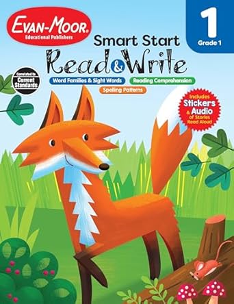 evan moor smart start read and write workbook grade 1 downloadable audio read along listening skills reading