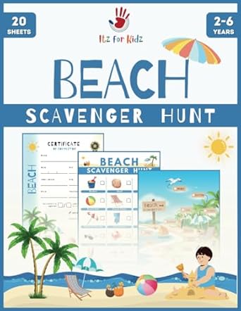 beach scavenger hunt seaside/beachside checklists and certificates for adventurous kids an ideal gift for