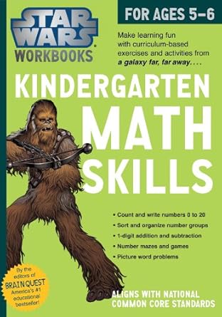 star wars workbook kindergarten math skills 1st edition workman publishing 076117804x, 978-0761178040