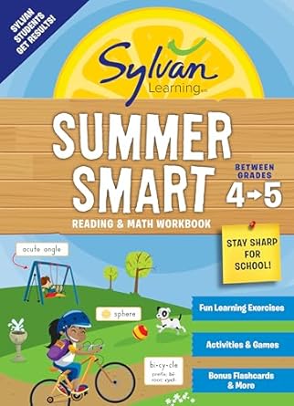 sylvan summer smart workbook between grades 4 and 5 1st edition sylvan learning 0525569219, 978-0525569213