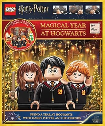 lego harry potter magical year at hogwarts christmas activity book with fun facts play scene basic brick kit