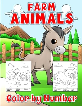 farm animals color by number for kids color cute animals on the farm by number chickens goats pigs horses