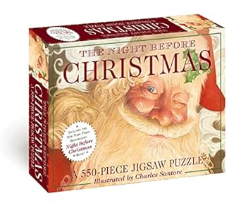 the night before christmas 550 piece jigsaw puzzle and book a 550 piece family jigsaw puzzle featuring the