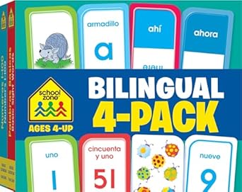 school zone bilingual spanish/english flash card set tarjetas de indice bilingues espanol/ingles alphabet