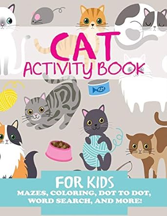 cat activity book for kids 1st edition blue wave press 1949651053, 978-1949651058