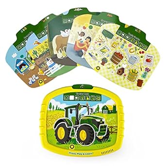 john deere kids early learning activity tablet read play press and learn electronic activity pad reader with