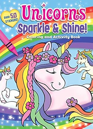 unicorns sparkle and shine coloring and activity book 1st edition editors of silver dolphin books 1645175073,