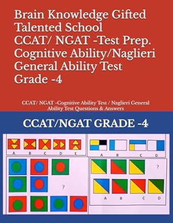 brain knowledge gifted talented school grade 4 ccat/ ngat cognitive ability test / naglieri general ability