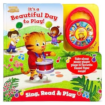 daniel tiger its a beautiful day to play childrens deluxe music player board book includes detachable toy
