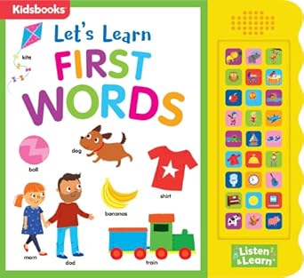 lets learn first words interactive 27 button sound book for babies and toddlers early learning board book