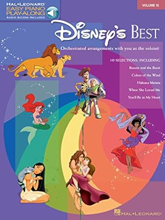 disneys best easy piano play along vol 15 book/online audio 1st edition hal leonard corp 1423401387,