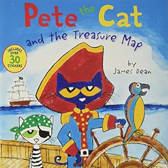 pete the cat and the treasure map includes over 30 stickers 1st edition james dean ,kimberly dean 0062404415,