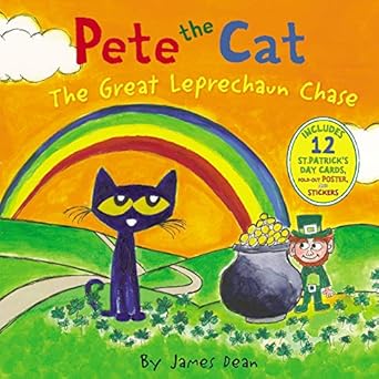 pete the cat the great leprechaun chase includes 12 st patricks day cards fold out poster and stickers 1st
