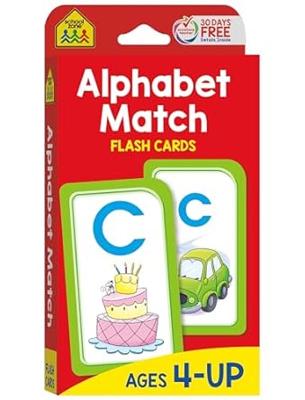 school zone alphabet match flash cards 56 cards preschool kindergarten abcs letters matching beginning sounds