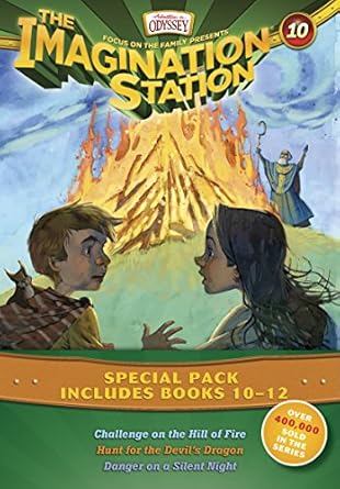 imagination station books 3 pack challenge on the hill of fire / hunt for the devils dragon / danger on a