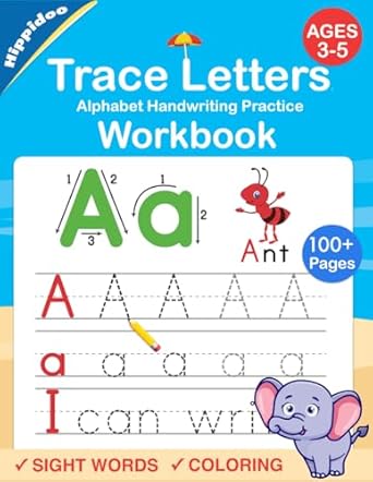 trace letters alphabet handwriting practice workbook for kids preschool writing workbook with sight words for