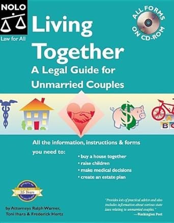 living together a legal guide for unmarried couples 1st edition toni lynne ihara ,ralph e warner ,frederick