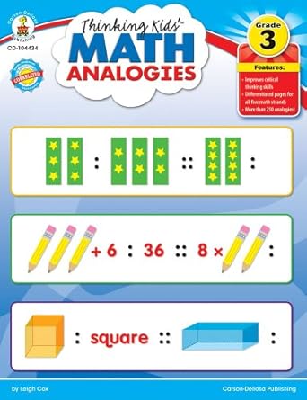 thinking kids math analogies grade 3 1st edition leigh morrison cox 1936024195, 978-1936024193