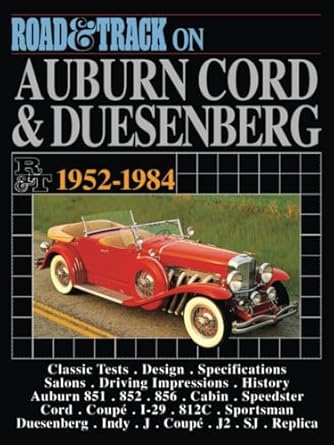 road and track on auburn cord and duesenberg 1952 1984 1st edition brooklands books 1869826469, 978-1869826468