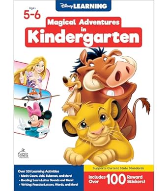 disney learning magical adventures in kindergarten workbooks math letter recogntion reading comprehension and