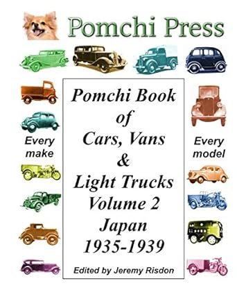pomchi book of cars vans and light trucks volume 2 japan 1935 1939 1st edition pomchi press 1983476366,