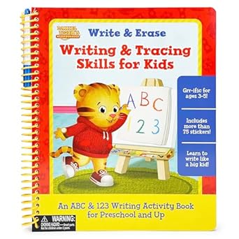 daniel tigers neighborhood wipe clean writing and tracing workbook skills for preschool kids ages 3 5