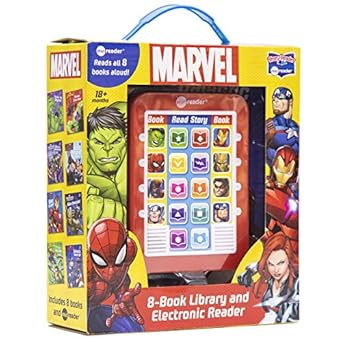 marvel super heroes spider man avengers guardians and more me reader electronic reader with 8 book library pi
