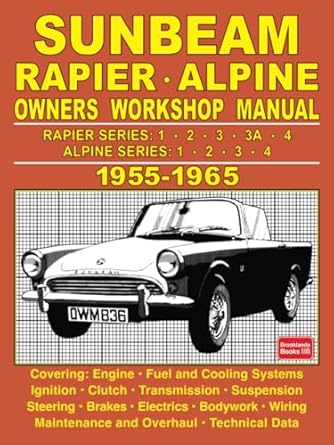 sunbeam rapier alpine owners workshop manual 1955 1965 1st edition autobooks ltd 1783182601, 978-1783182602
