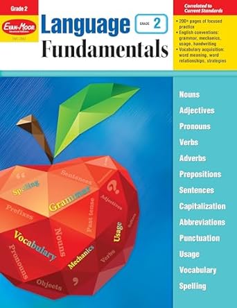evan moor language fundamentals grade 2 homeschool and classroom resource workbook reproducible worksheets
