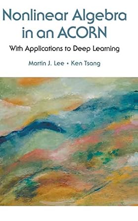 nonlinear algebra in an acorn with applications to deep learning 1st edition martin j lee ,ken kang too tsang