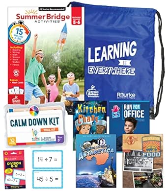 Summer Bridge Activities 5 6 Bundle Ages 10 11 Math Ela Science Summer Learning 6th Grade Workbooks All Subjects Division Math Flash Cards Calming Corner Kit Childrens Books Drawstring Bag