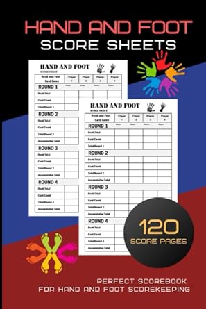 hand and foot score sheets hand and foot score pad canasta style score sheets score keeper notebook perfect