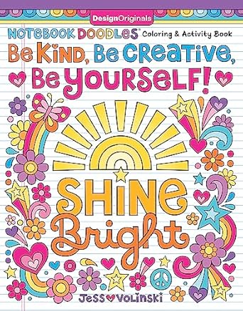 notebook doodles be kind be creative be yourself coloring and activity book 32 beginner friendly art