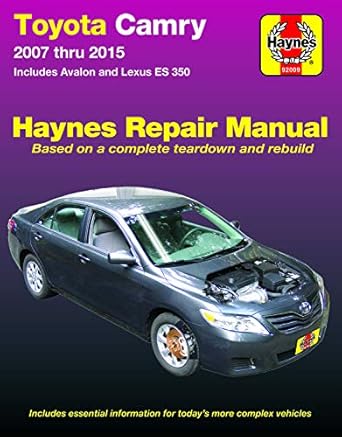 toyota camry and avalon and lexus es 350 haynes repair manual 1st edition haynes publishing 1620922711,