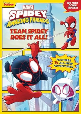 spidey and his amazing friends team spidey does it all my first comic reader 1st edition disney books