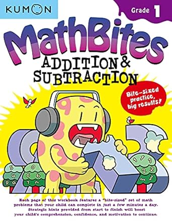 kumon mathbites grade 1 addition and subtraction bite sized practice big results 1st edition kumon publishing