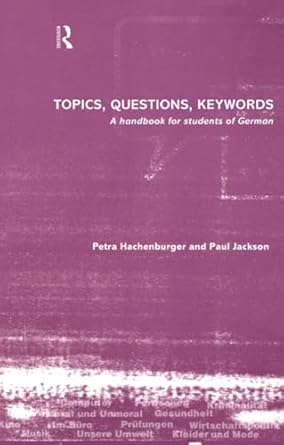 topics questions key words 1st edition petra hachenburger ,paul jackson 0415194059, 978-0415194051