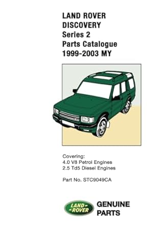 land rover discovery series 2 1999 2003 parts catalogue stc9049ca 1st edition jaguar land rover limited