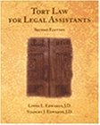tort law for legal assistants 1st edition linda l edwards ,j stanley edwards 031412635x, 978-0314126351