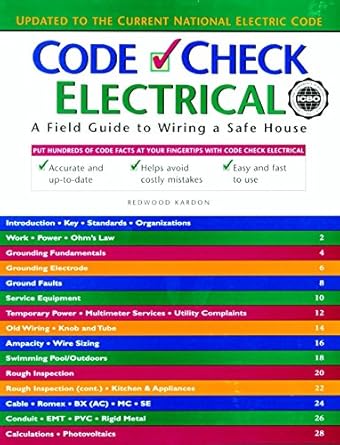 code check electrical a field guide to wiring a safe house 1st edition redwood kardon 1561582905,