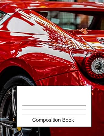 composition book fast red car primary school student composition notebook wide ruled lined writing journal