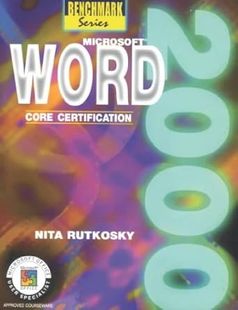 microsoft word 2000 core certification 1st edition nita hewitt rutkosky 0763803405, 978-0763803407