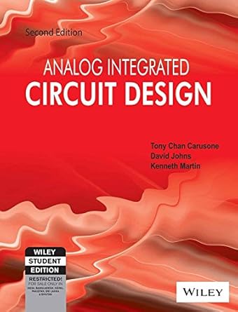 analog integrated circuit design isv 1st edition carusone martin 8126543930, 978-8126543939