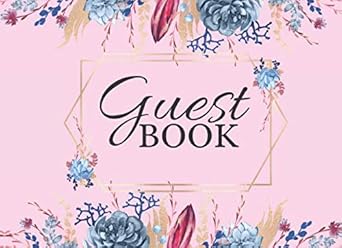 guest book gorgeous blue purple and pink watercolor floral cover rustic guestbook for wedding bridal shower