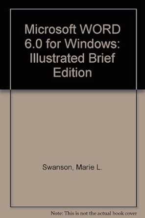 microsoft word 6 0 for windows 1st edition marie l swanson 1565275926, 978-1565275928