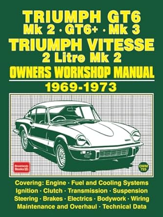 triumph gt6 mk 2 gt6+ mk 3 triumph vitesse 2 litre mk 2 1969 1973 owners workshop manual 1st edition