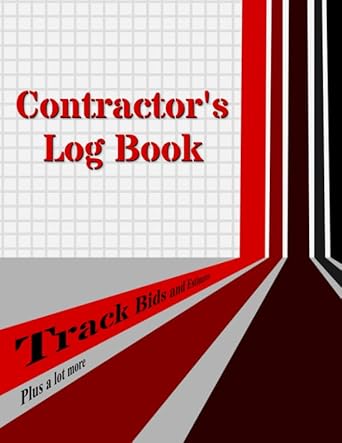 contractors log book track bids and estimates plus a lot more red black and white striped design 1st edition