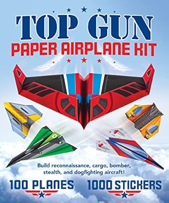top gun paper airplane kit build reconnaissance cargo bomber stealth and dogfighting aircraft 1st edition