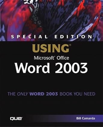 using microsoft office word 2003 1st edition bill camarda 078972958x, 978-0789729583