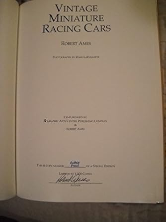 vintage miniature racing cars 1st edition bob ames 1558681213, 978-1558681217